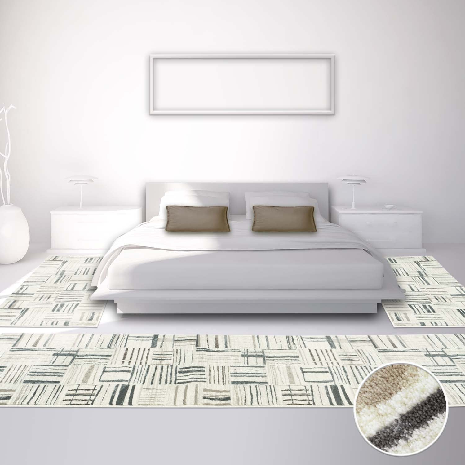 Vloerkleed Slaapkamer Naast Het Bed Set (1X 80x300 + 2X 80x150) - Omid Carpets