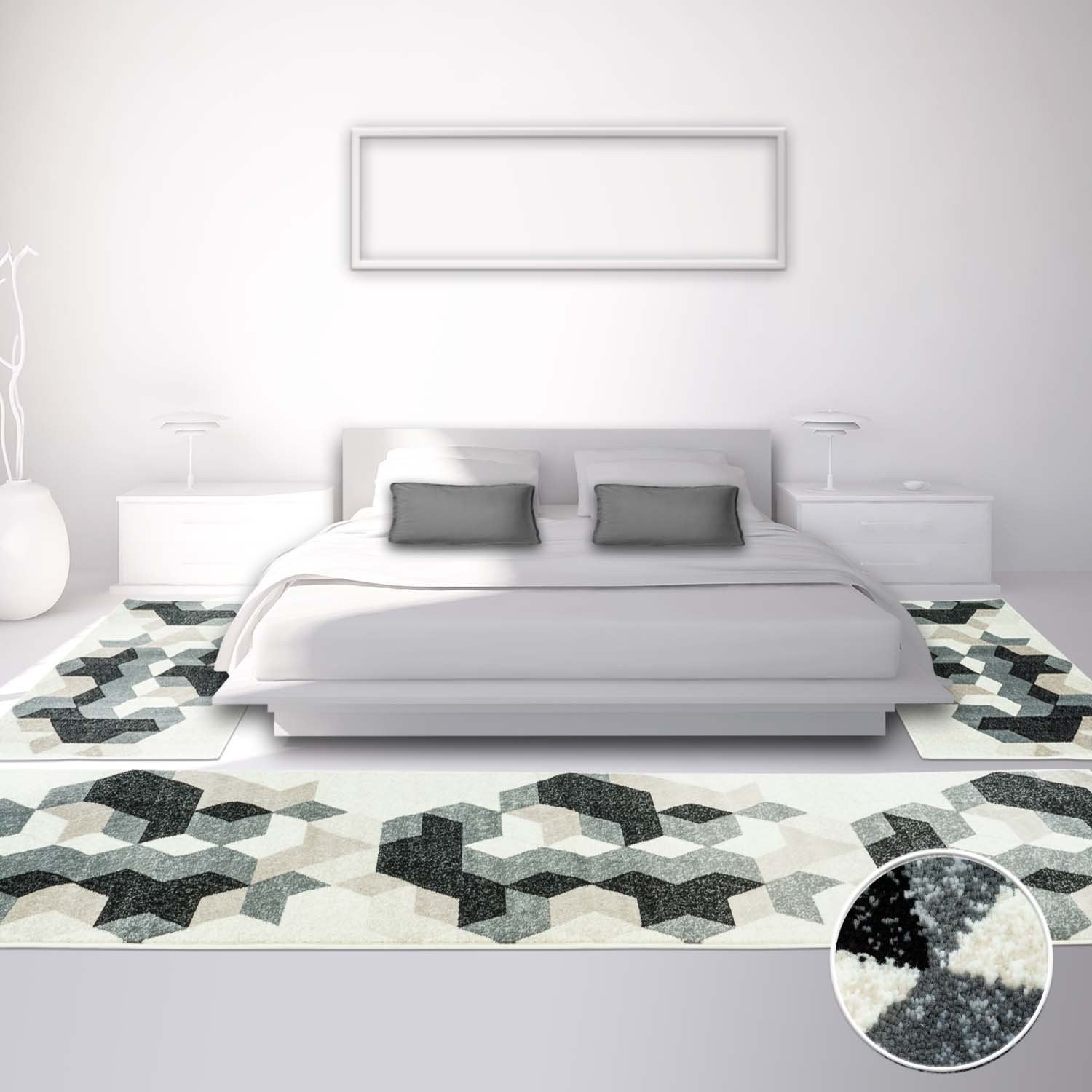 Vloerkleed Slaapkamer Naast Het Bed Set (1X 80x300 + 2X 80x150) - Omid Carpets
