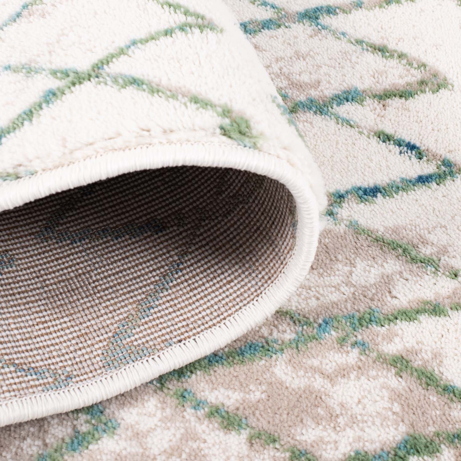 Tapijt Omid Spring Laagpolig Vloerkleed Symmetrisch Blauw - Omid Carpets