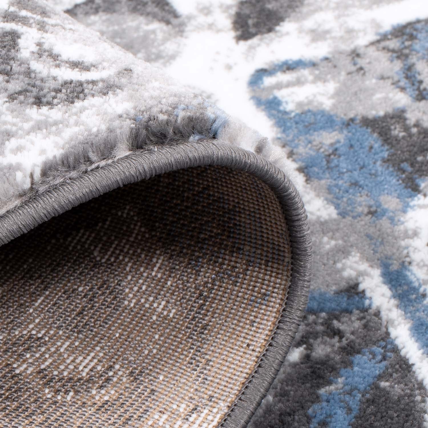 Tapijt Omid Spring Laagpolig Vloerkleed Bloempatronen Blauw - Omid Carpets