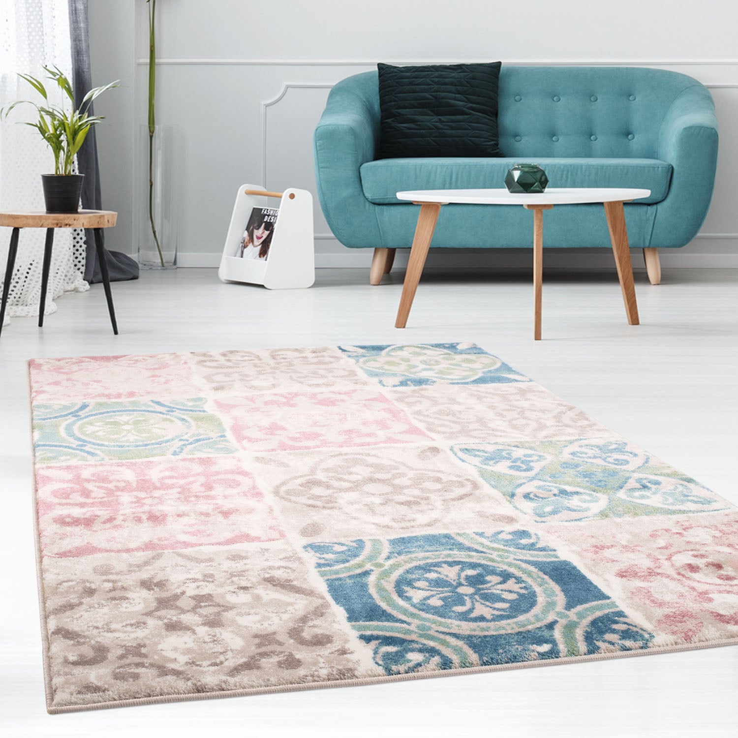 Tapijt Omid Spring Laagpolig Vloerkleed Bloempatronen Roos - Omid Carpets