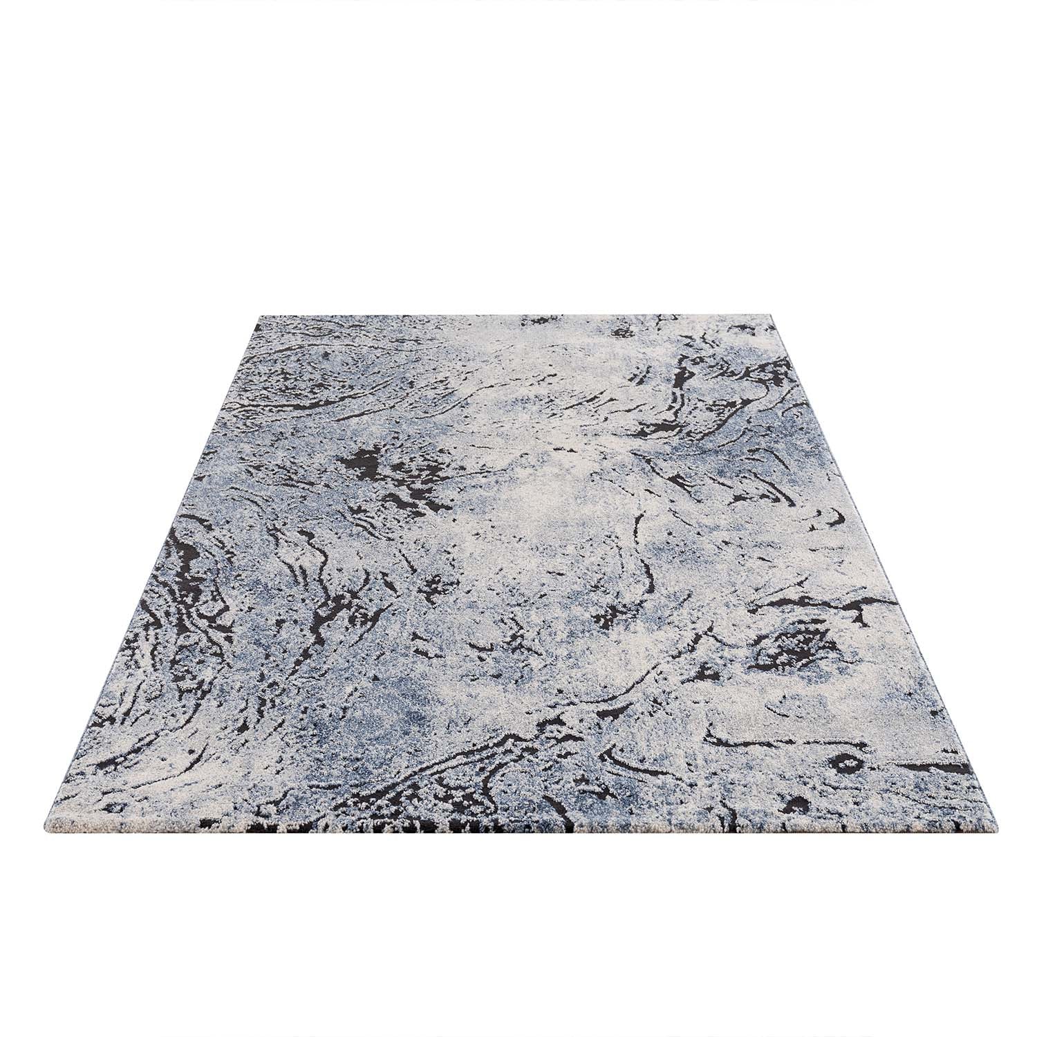 Blauw Tapijt Laagpolig Vloerkleed - Omid Color Love