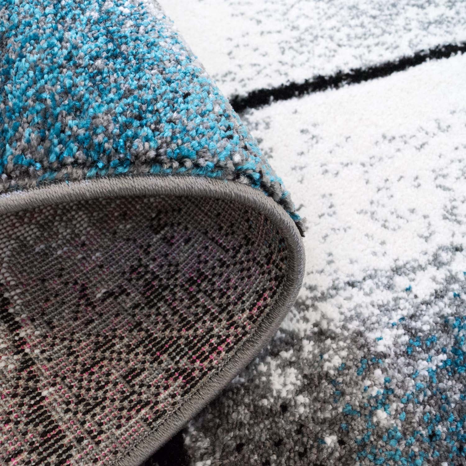 Tapijt Omid Geo Vloerkleed Blauw - Omid Carpets