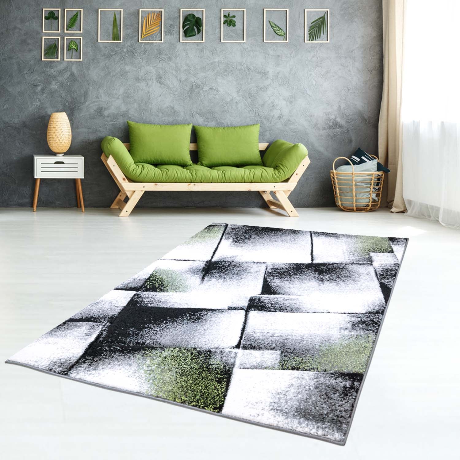 Tapijt Omid Geo Vloerkleed Groen - Omid Carpets