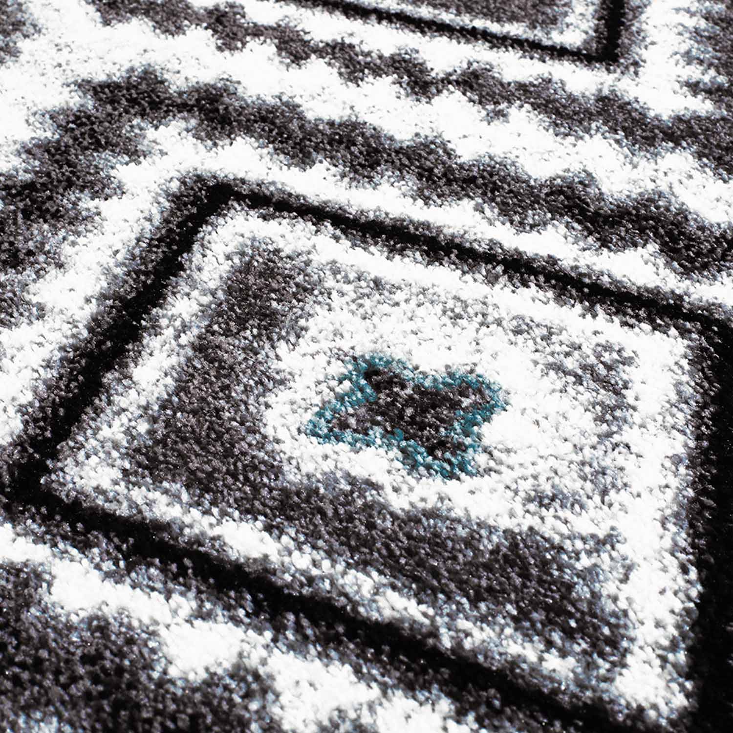 Grijs Tapijt Laagpolig Vloerkleed Omid Art - Blue Geometry - Omid Carpets