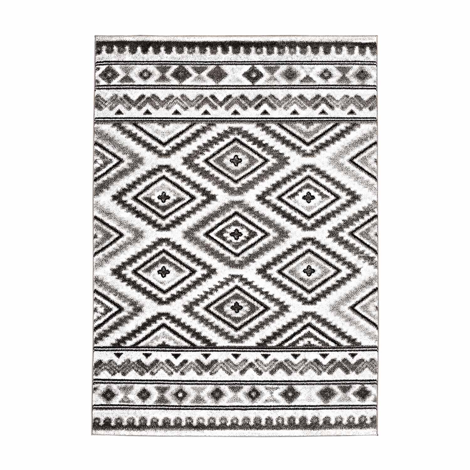 Grijs Tapijt Laagpolig Vloerkleed Omid Art - Grey Geometry - Omid Carpets