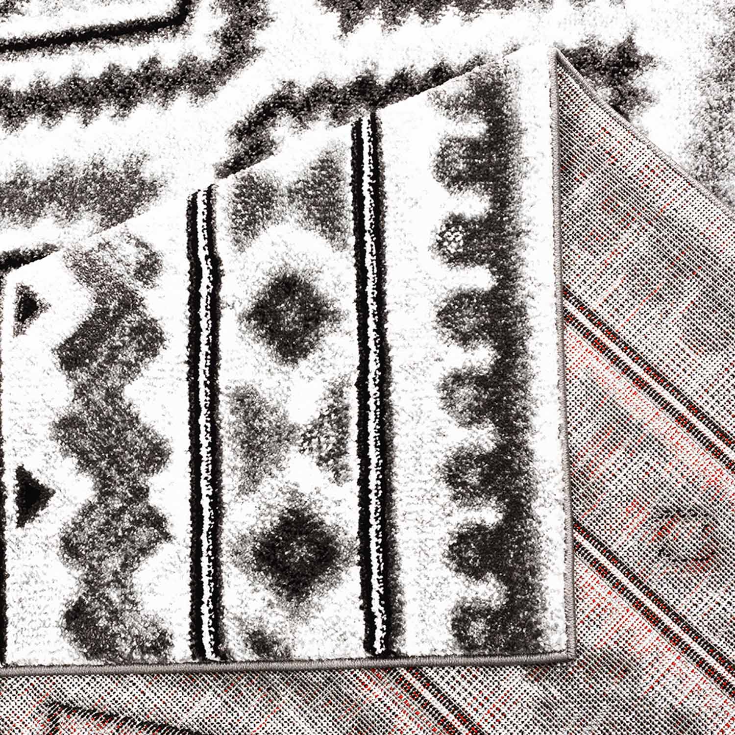 Grijs Tapijt Laagpolig Vloerkleed Omid Art - Grey Geometry - Omid Carpets