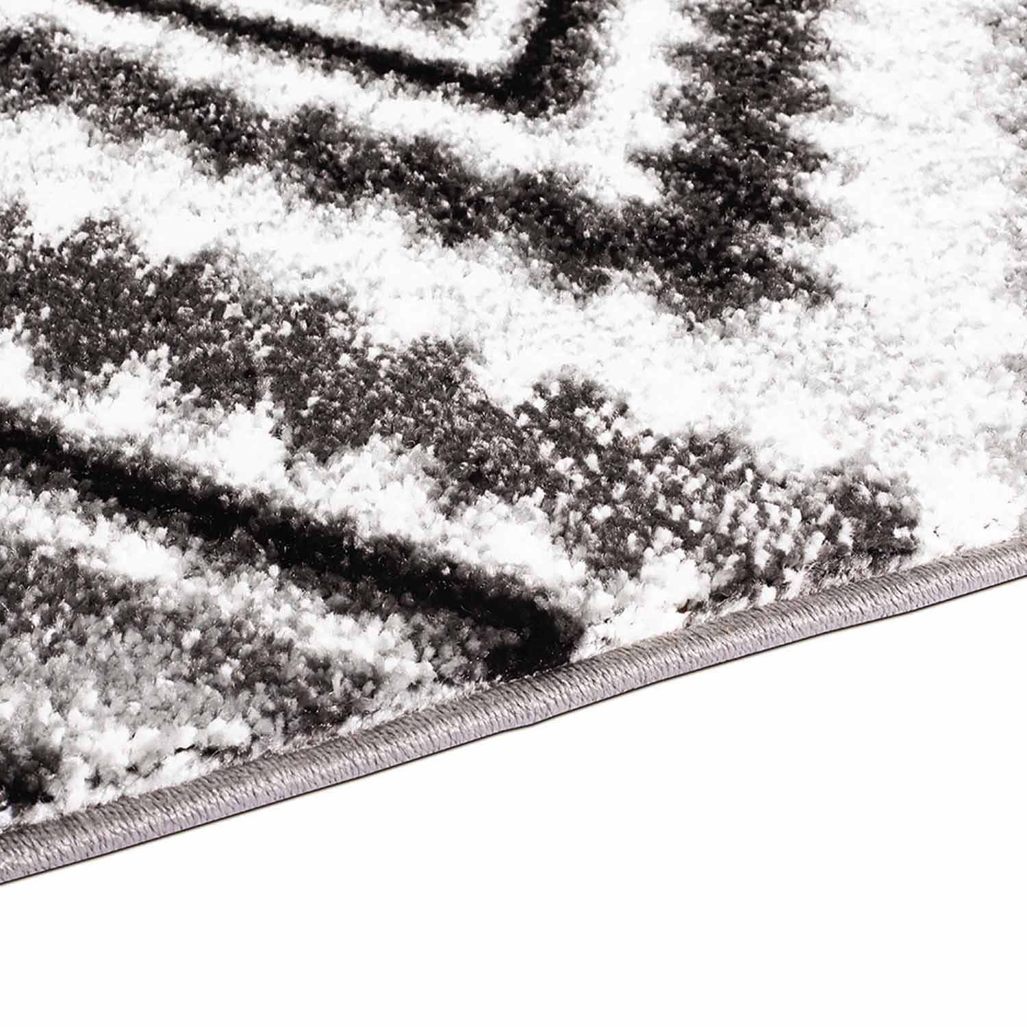Grijs Tapijt Laagpolig Vloerkleed Omid Art - Grey Geometry - Omid Carpets