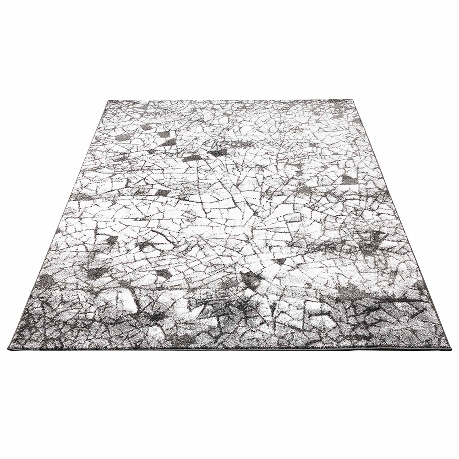 Grijs Tapijt Laagpolig Vloerkleed Omid Art - Grey Marble - Omid Carpets