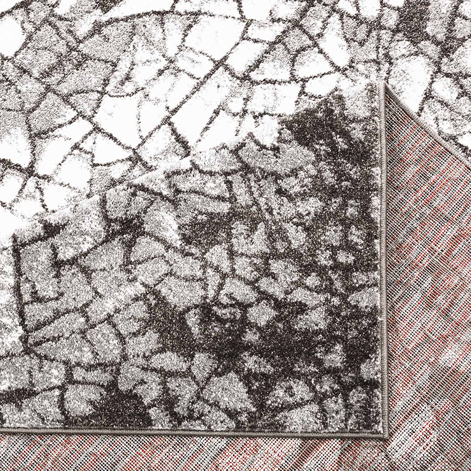 Grijs Tapijt Laagpolig Vloerkleed Omid Art - Grey Marble - Omid Carpets