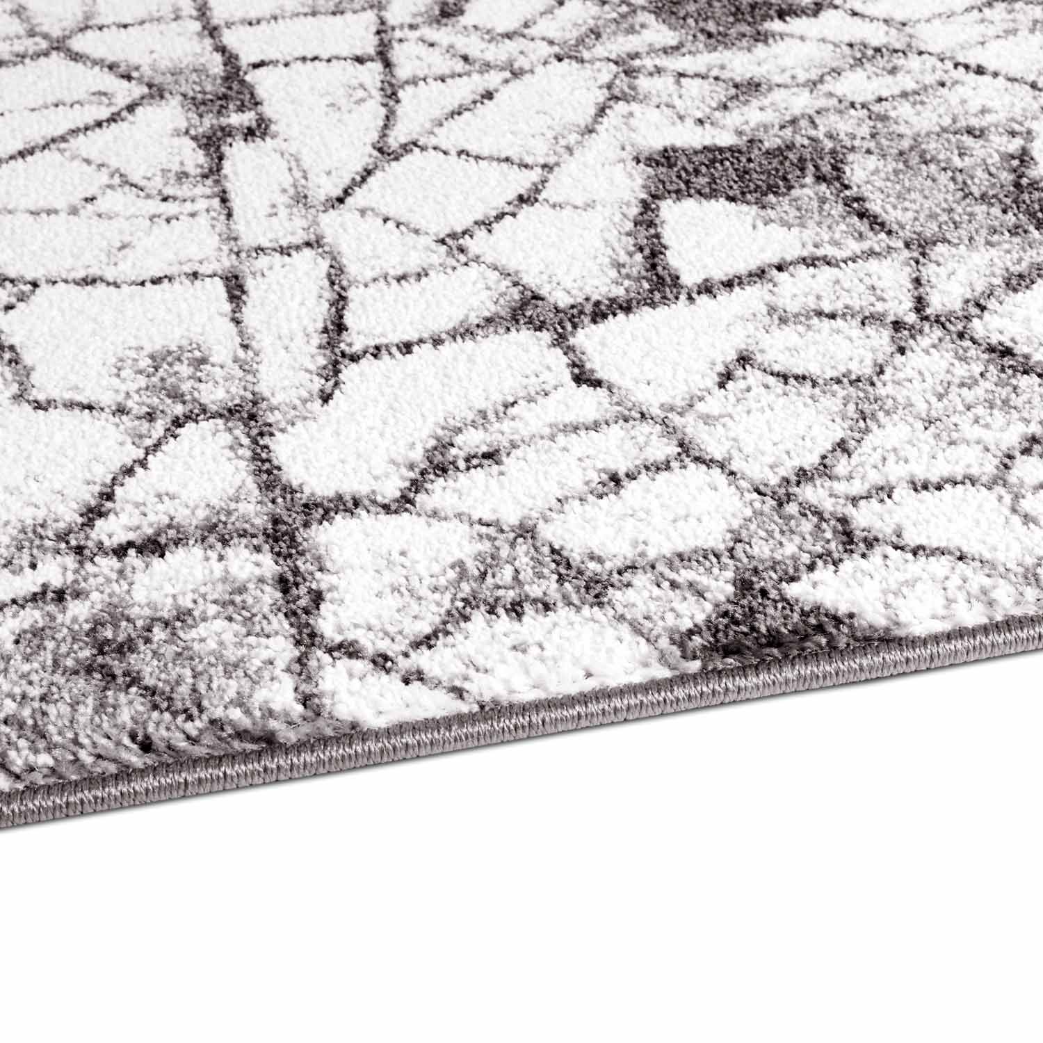 Grijs Tapijt Laagpolig Vloerkleed Omid Art - Grey Marble - Omid Carpets