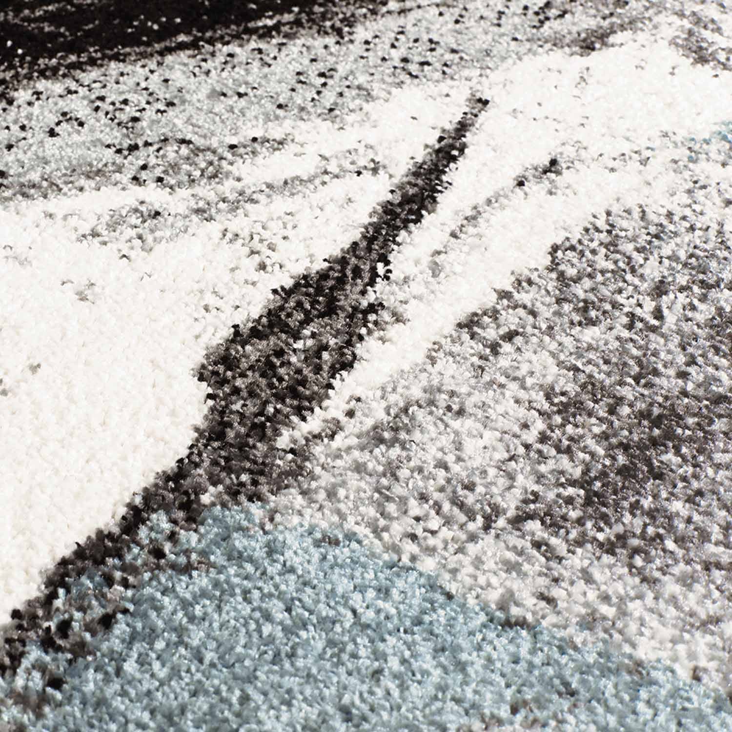 Blauw Tapijt Laagpolig Vloerkleed Omid Art - Blue Paint - Omid Carpets