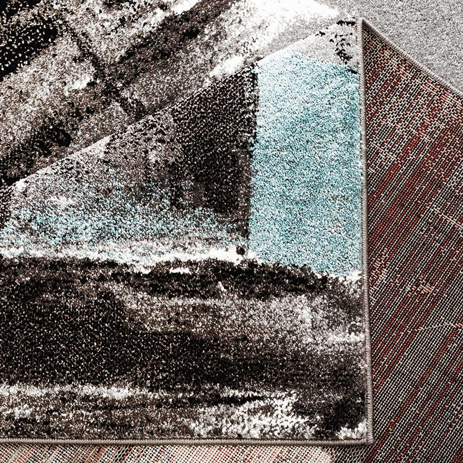 Blauw Tapijt Laagpolig Vloerkleed Omid Art - Blue Paint - Omid Carpets