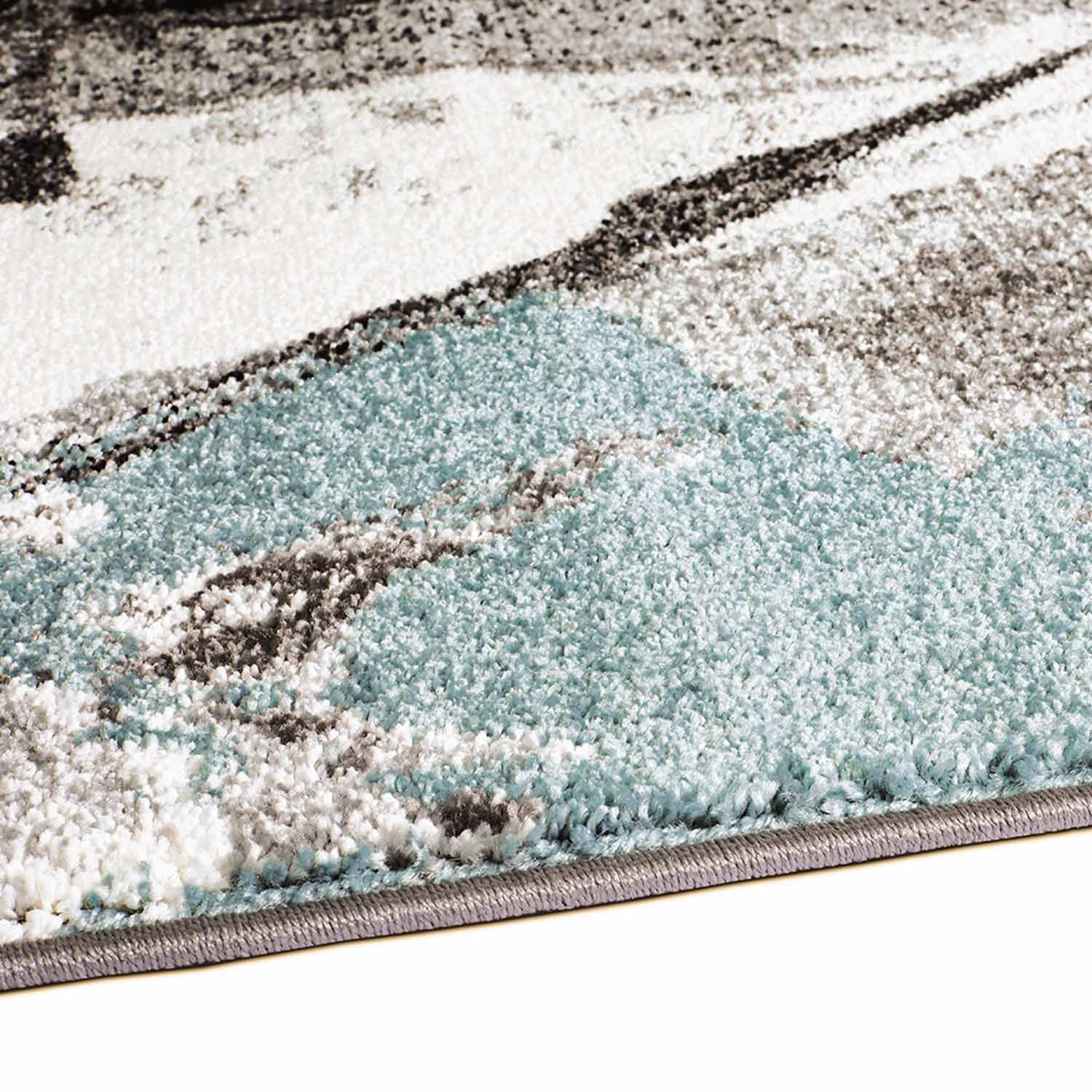Blauw Tapijt Laagpolig Vloerkleed Omid Art - Blue Paint - Omid Carpets