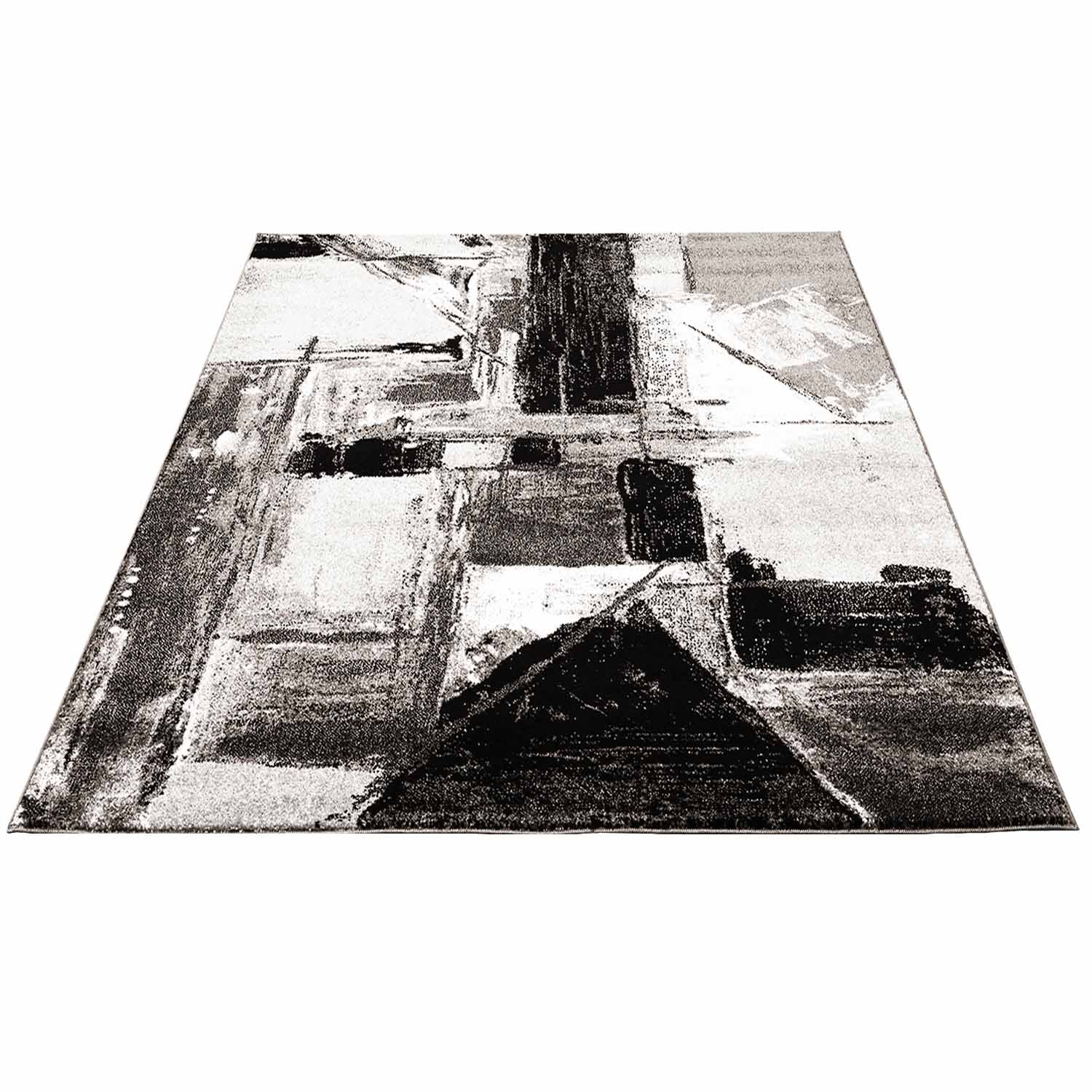 Grijs Tapijt Laagpolig Vloerkleed Omid Art - Grey Paint - Omid Carpets