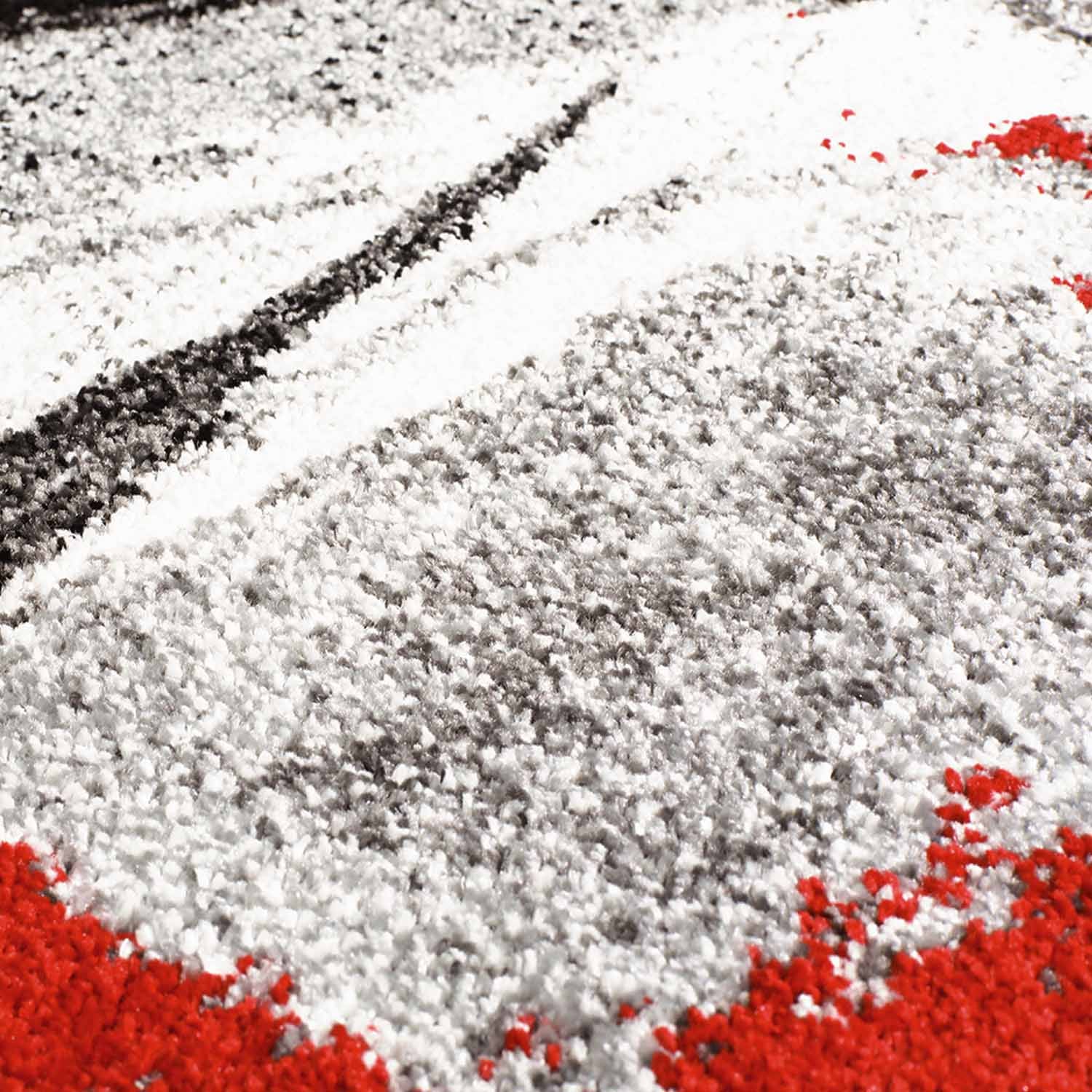 Rood Tapijt Laagpolig Vloerkleed Omid Art - Red Paint - Omid Carpets