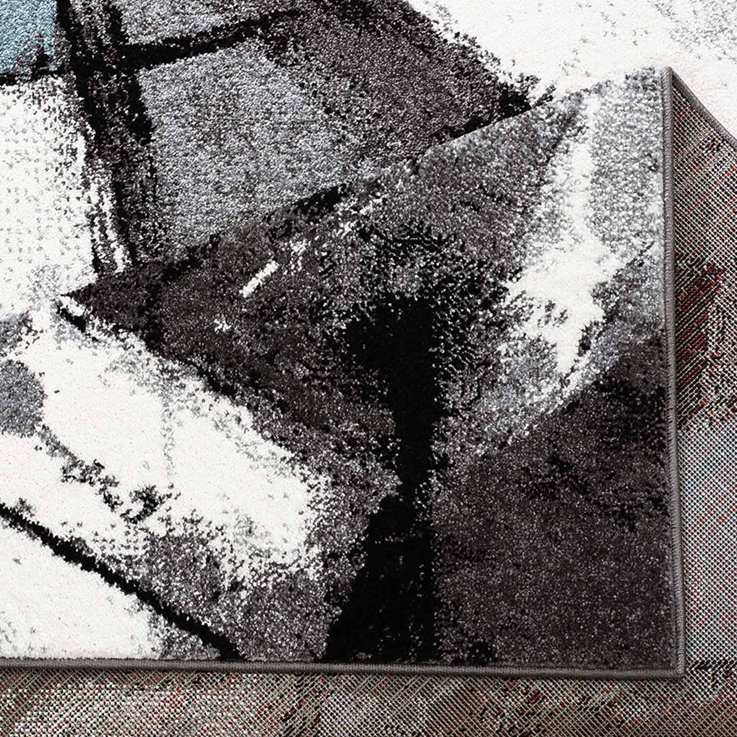 Blauw Tapijt Laagpolig Vloerkleed Omid Art - Blue Architecture - Omid Carpets