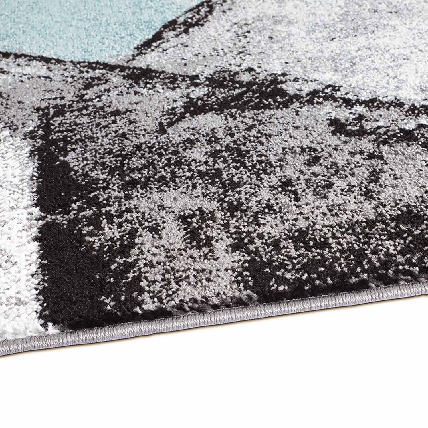 Blauw Tapijt Laagpolig Vloerkleed Omid Art - Blue Architecture - Omid Carpets