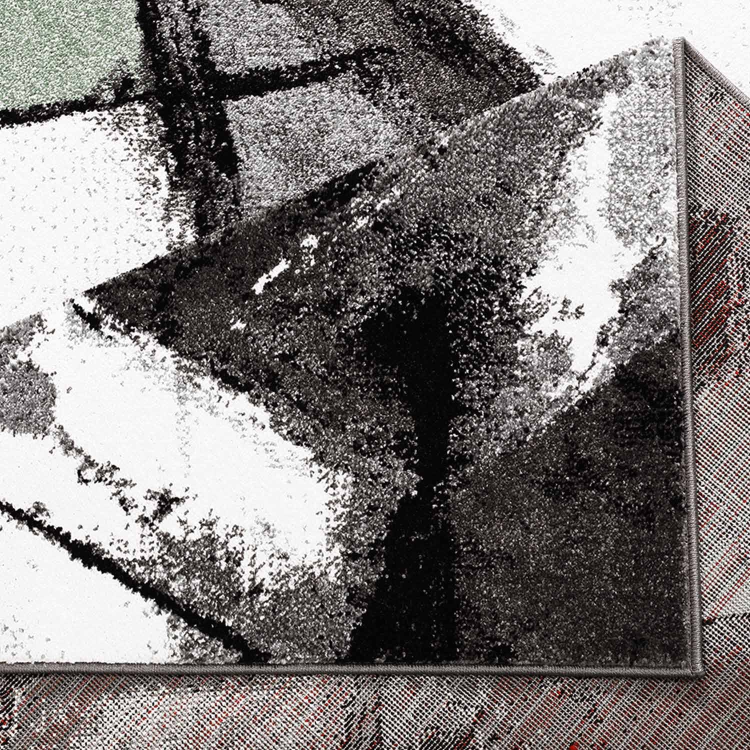 Groen Tapijt Laagpolig Vloerkleed Omid Art - Green Architecture - Omid Carpets