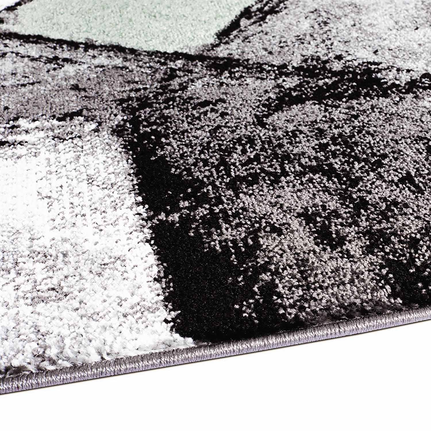Groen Tapijt Laagpolig Vloerkleed Omid Art - Green Architecture - Omid Carpets