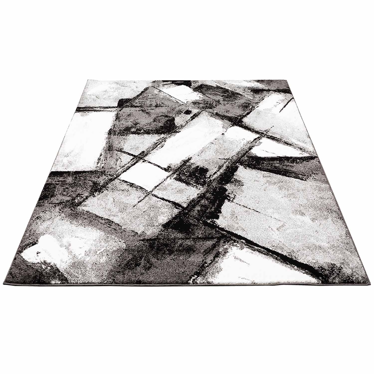 Grijs Tapijt Laagpolig Vloerkleed Omid Art - Grey Architecture - Omid Carpets