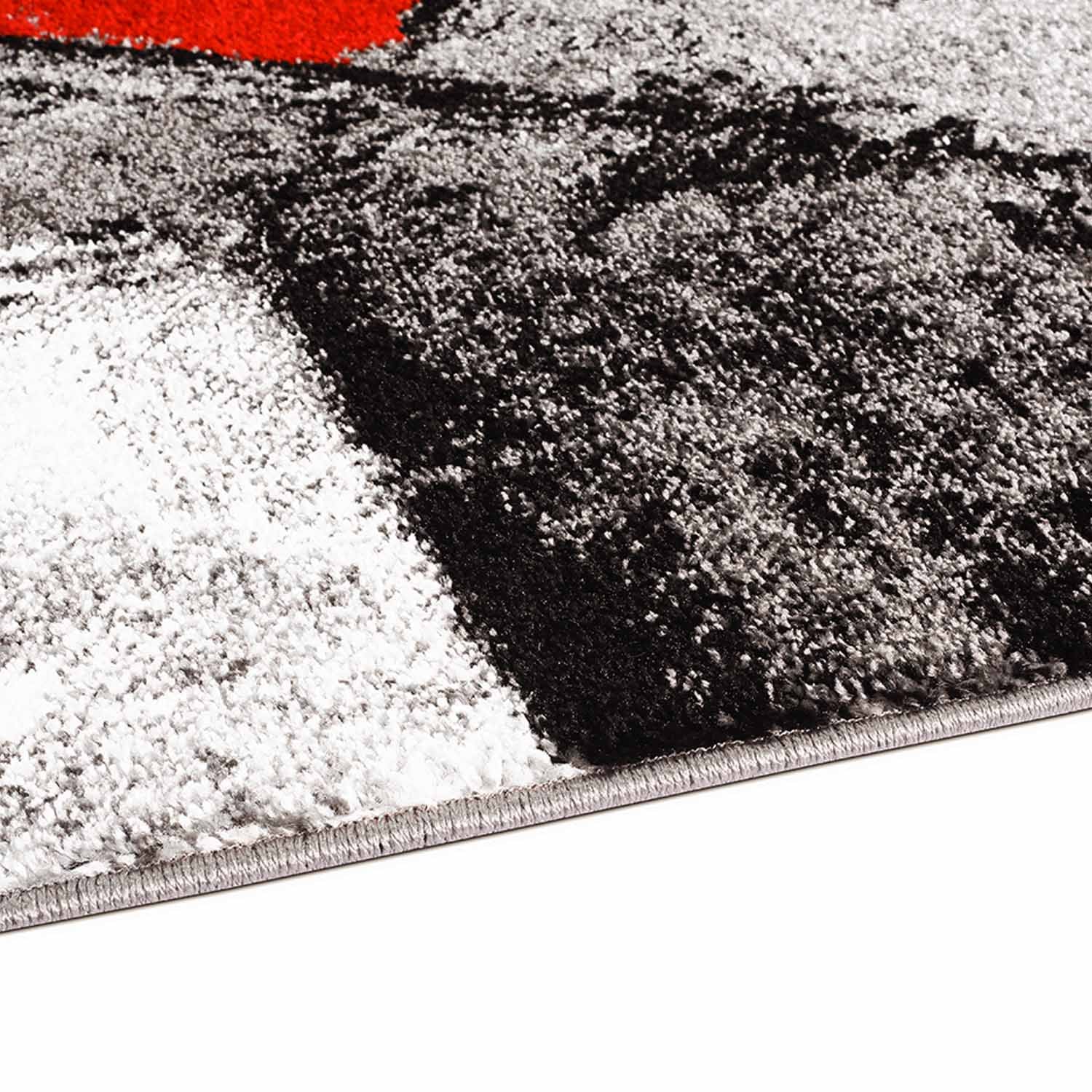 Rood Tapijt Laagpolig Vloerkleed Omid Art - Red Architecture - Omid Carpets
