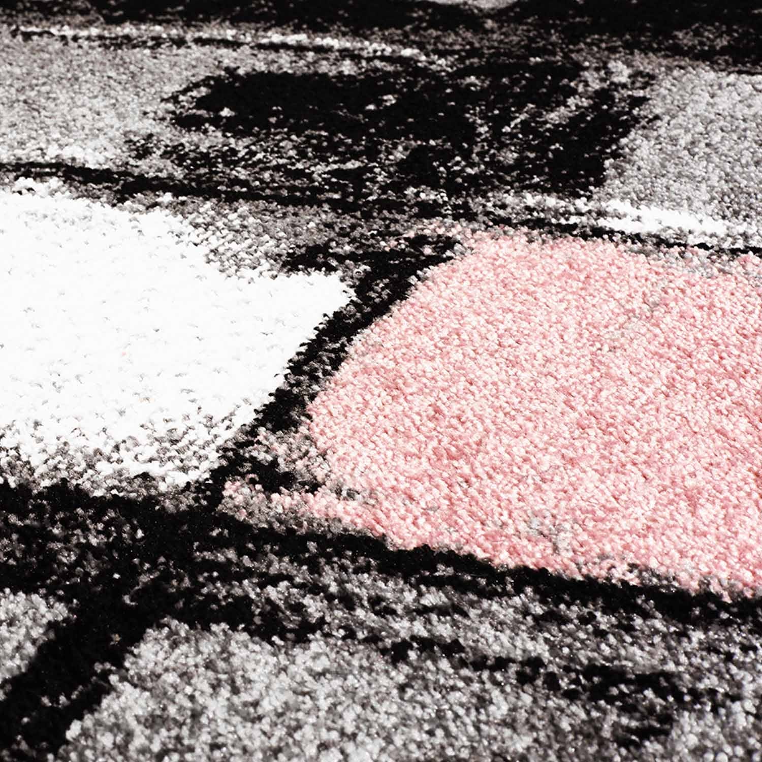 Roos Tapijt Laagpolig Vloerkleed Omid Art - Pink Architecture - Omid Carpets