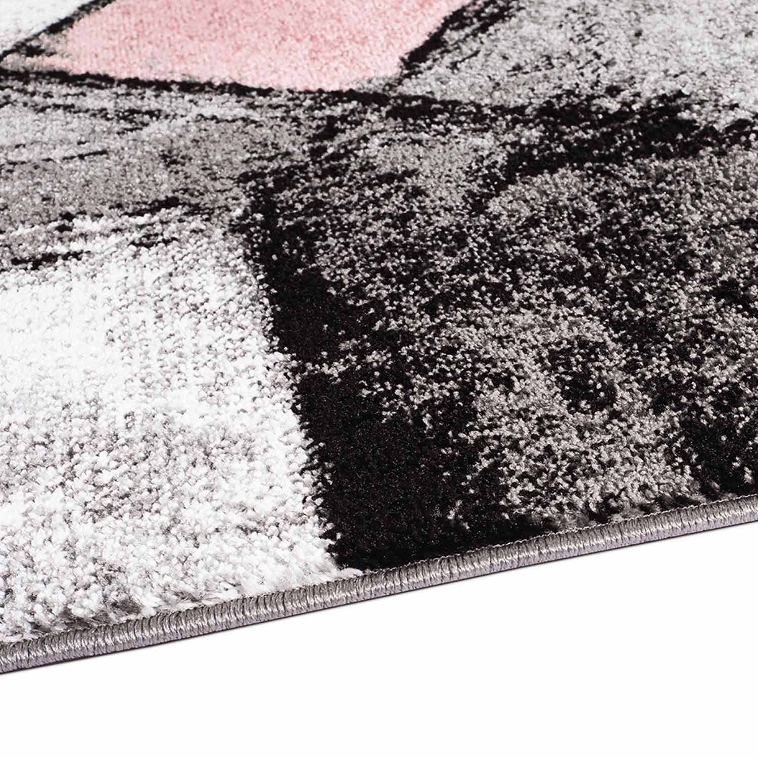 Roos Tapijt Laagpolig Vloerkleed Omid Art - Pink Architecture - Omid Carpets