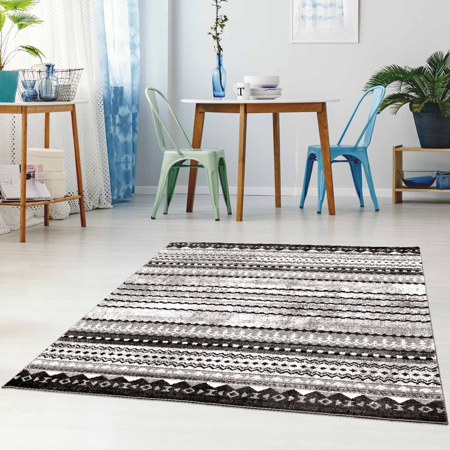 Grijs Tapijt Laagpolig Vloerkleed Omid Art - Grey Harmony - Omid Carpets