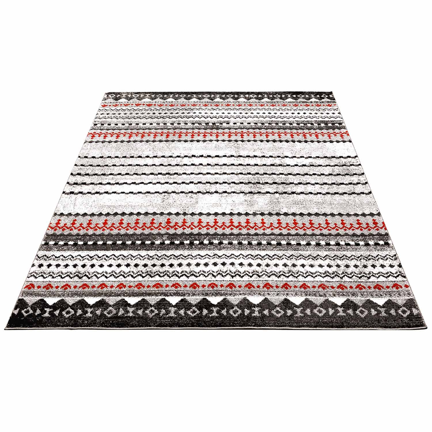 Rood Tapijt Laagpolig Vloerkleed Omid Art - Red Harmony - Omid Carpets