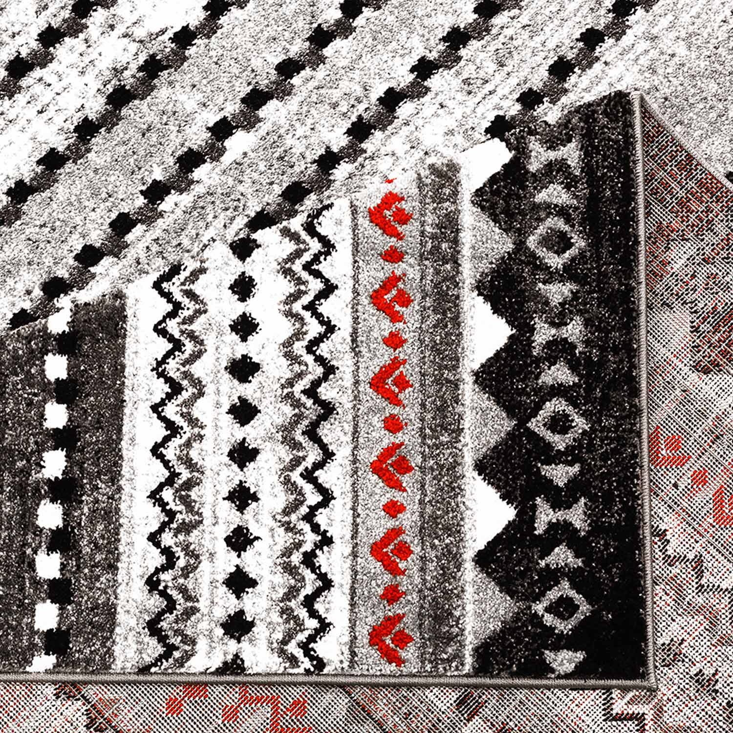 Rood Tapijt Laagpolig Vloerkleed Omid Art - Red Harmony - Omid Carpets