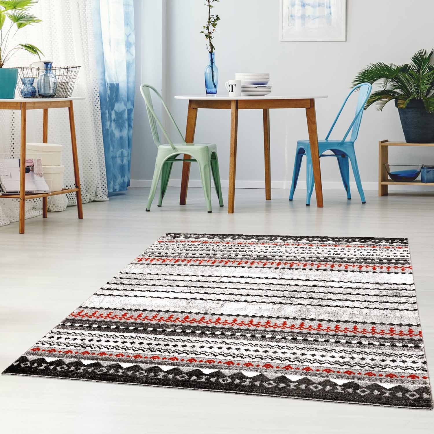 Rood Tapijt Laagpolig Vloerkleed Omid Art - Red Harmony - Omid Carpets