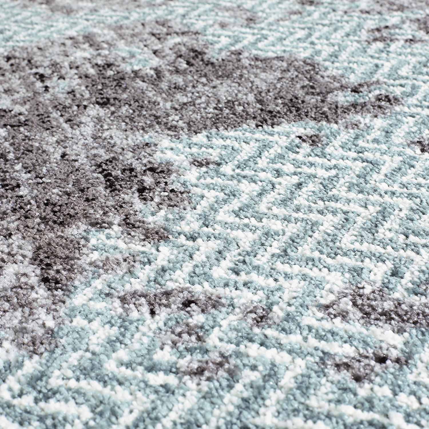 Blauw Tapijt Laagpolig Vloerkleed Omid Art - Blue Fire - Omid Carpets
