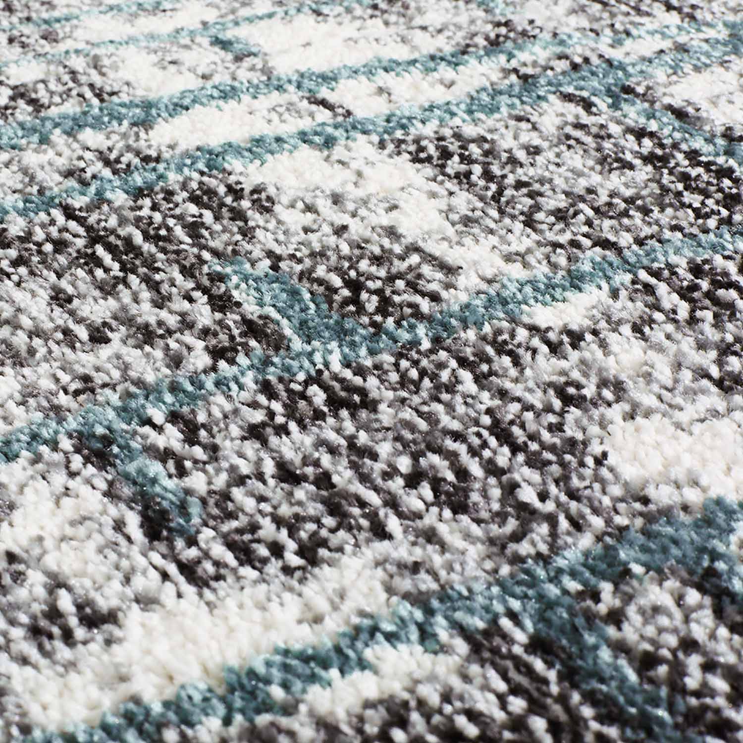 Blauw Tapijt Laagpolig Vloerkleed Omid Art - Blue Lines - Omid Carpets