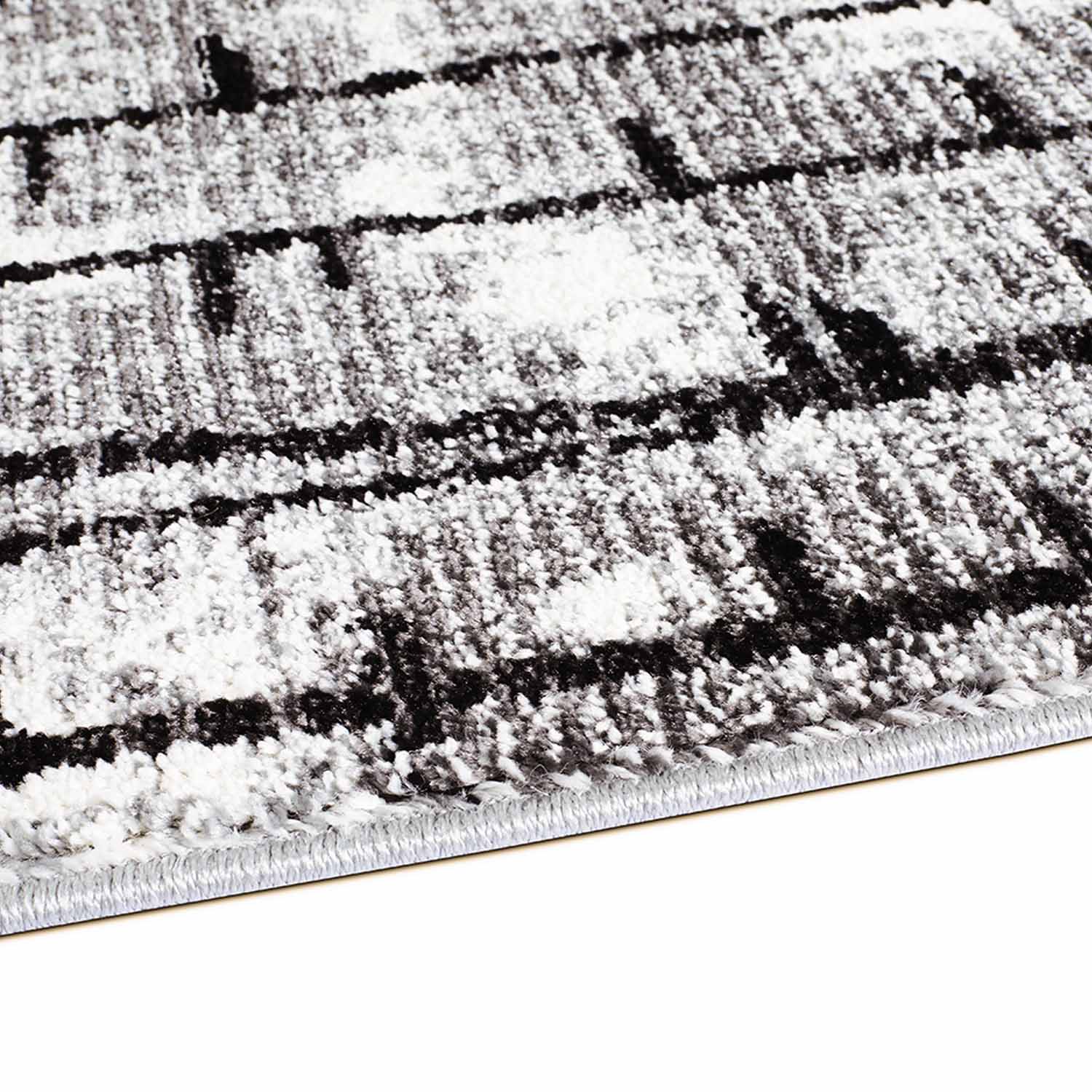 Grijs Tapijt Laagpolig Vloerkleed Omid Art - Grey Lines - Omid Carpets
