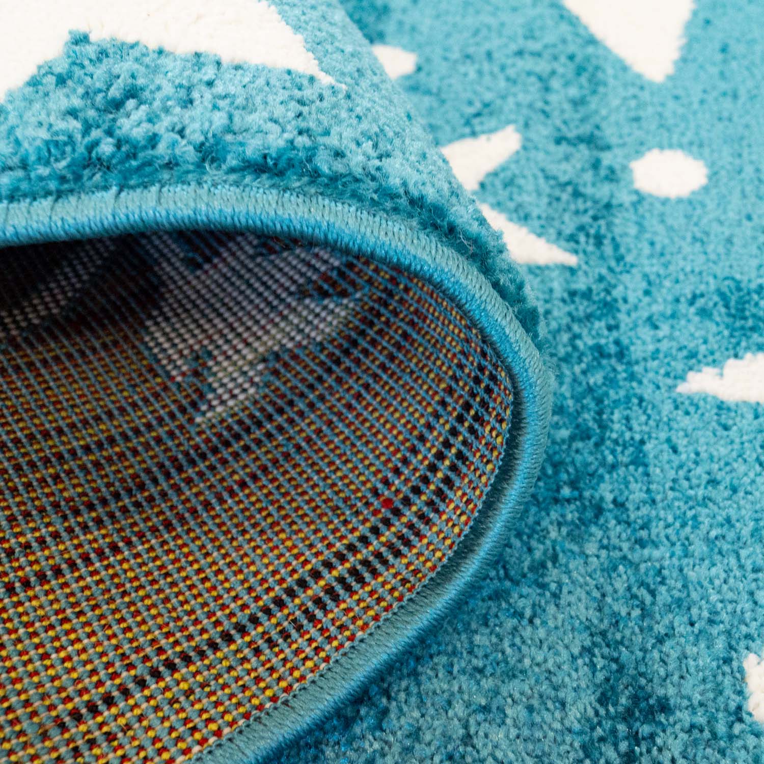 Kindertapijt Omid Uiltjes Blauw Vloerkleed - Omid Carpets