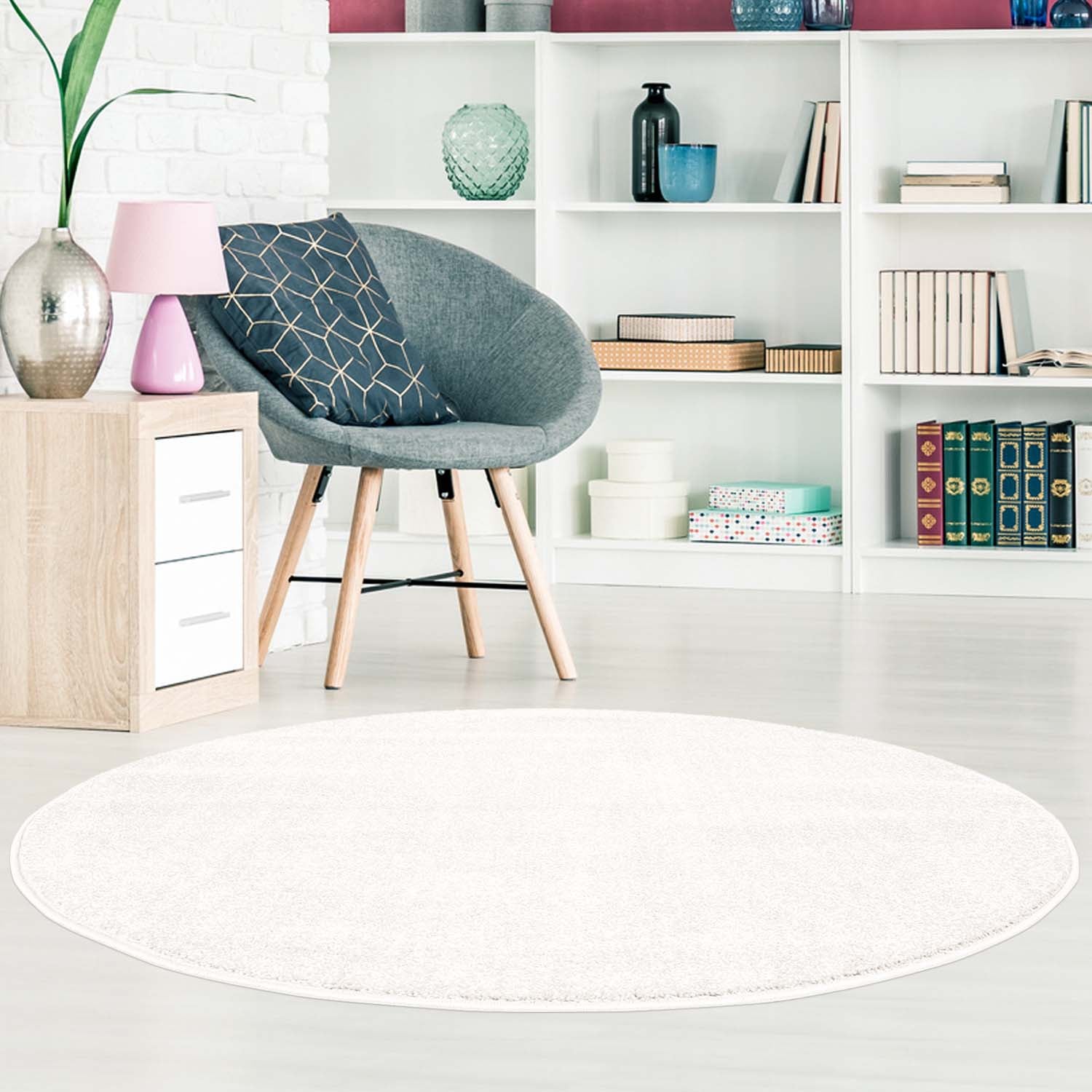 Tapijt Omid Spring Laagpolig Vloerkleed Creme - Omid Carpets
