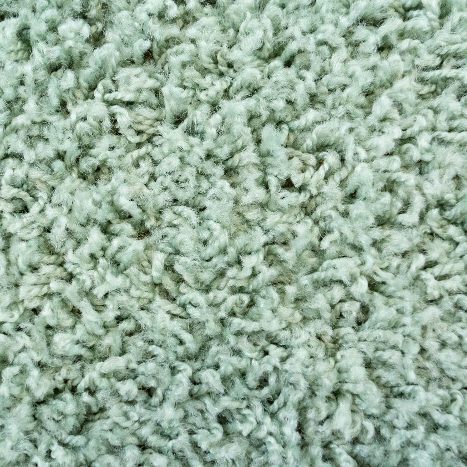 Tapijt Omid Effen Hoogpolig Vloerkleed Pastelgroen - Omid Carpets