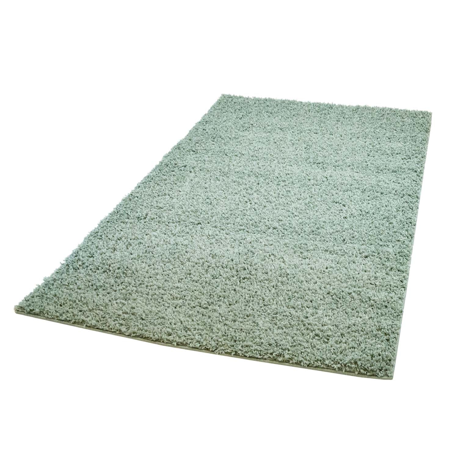Tapijt Omid Effen Hoogpolig Vloerkleed Pastelgroen - Omid Carpets