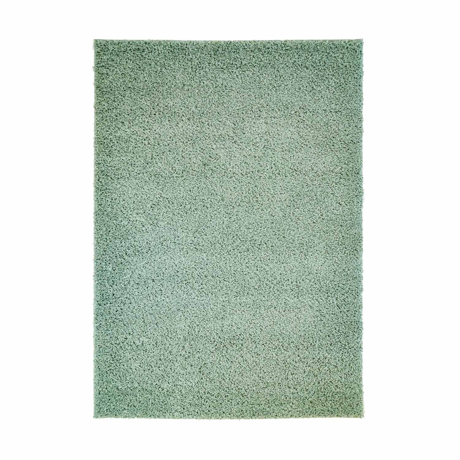 Tapijt Omid Effen Hoogpolig Vloerkleed Pastelgroen - Omid Carpets