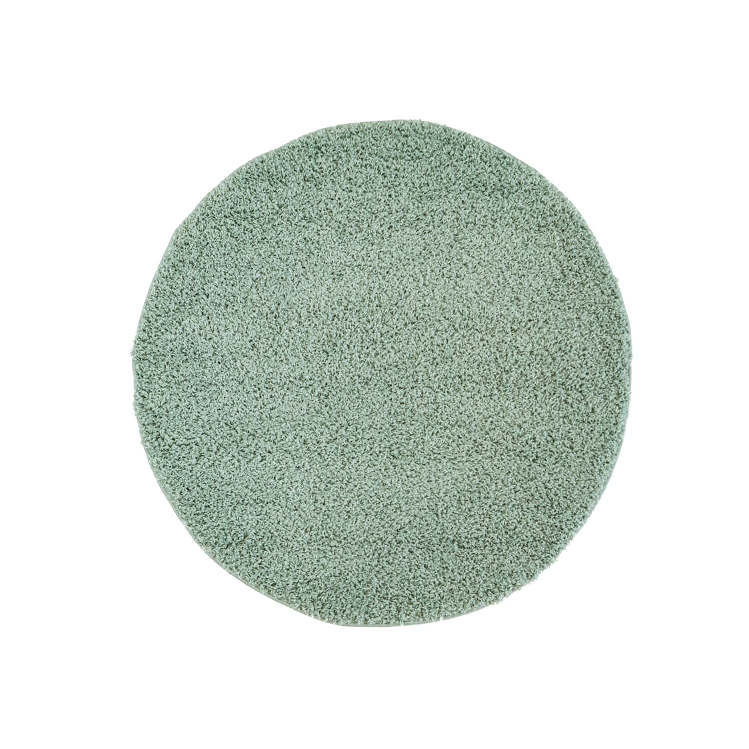 Tapijt Omid Effen Hoogpolig Vloerkleed Pastelgroen - Omid Carpets