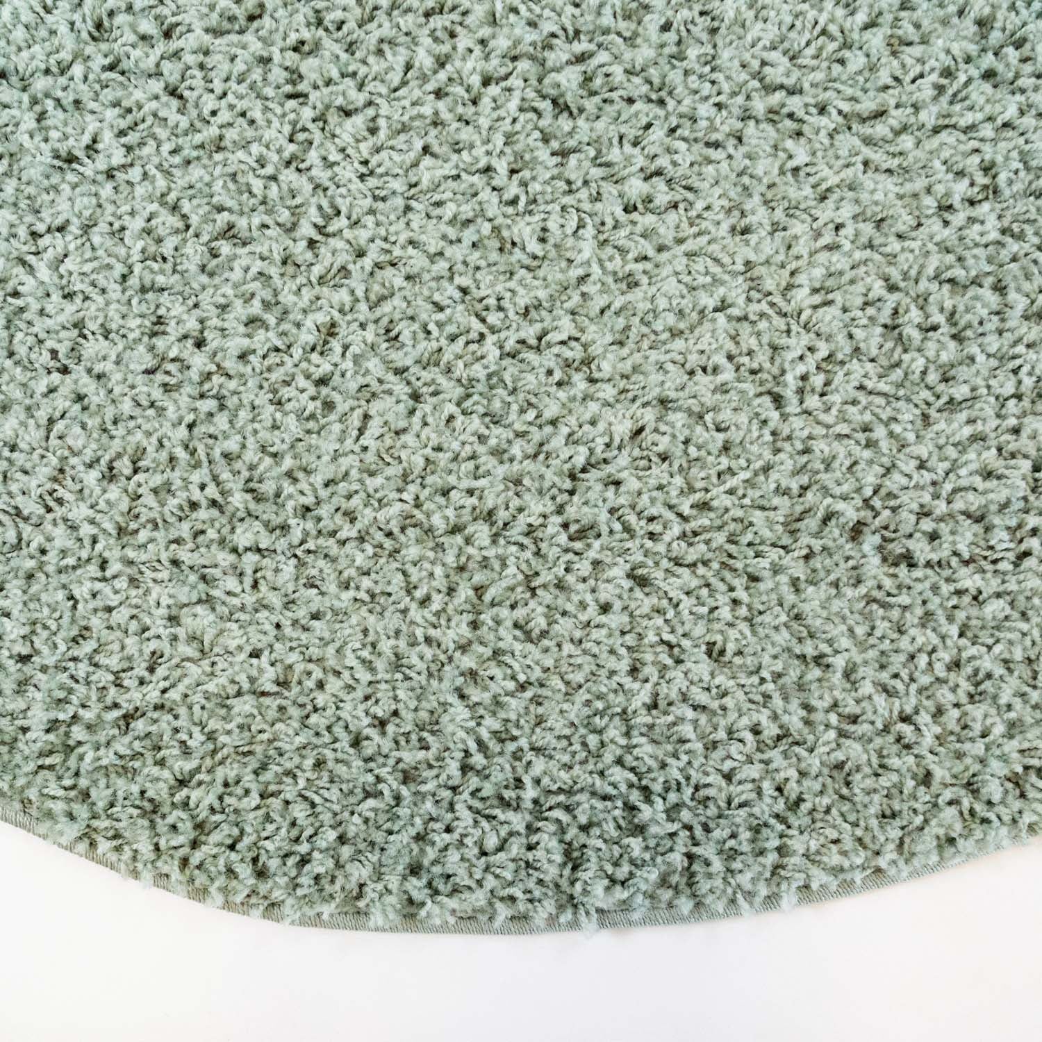 Tapijt Omid Effen Hoogpolig Vloerkleed Pastelgroen - Omid Carpets