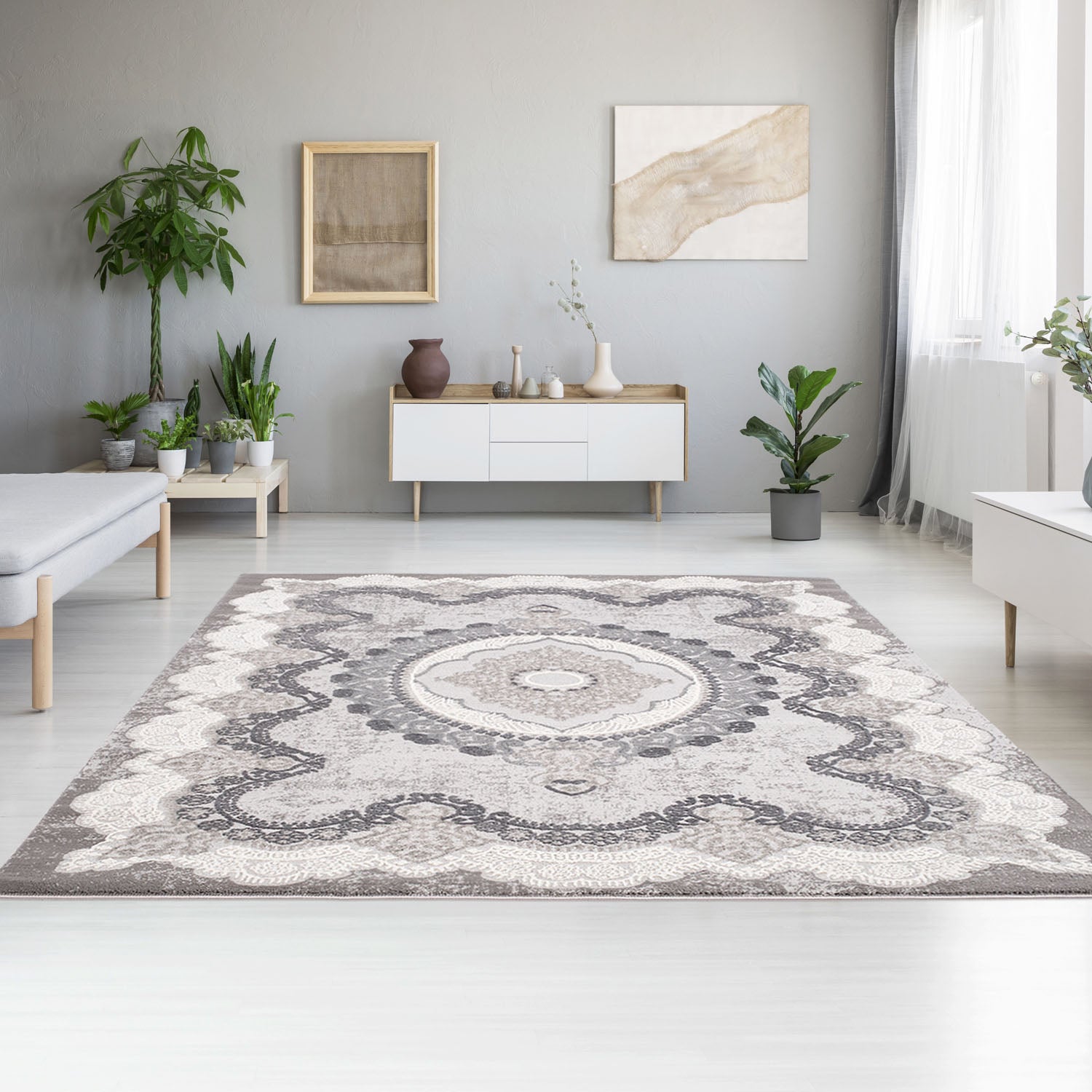 Tapijt Omid Spring Laagpolig Vloerkleed Natural Classic Beige 2 - Omid Carpets