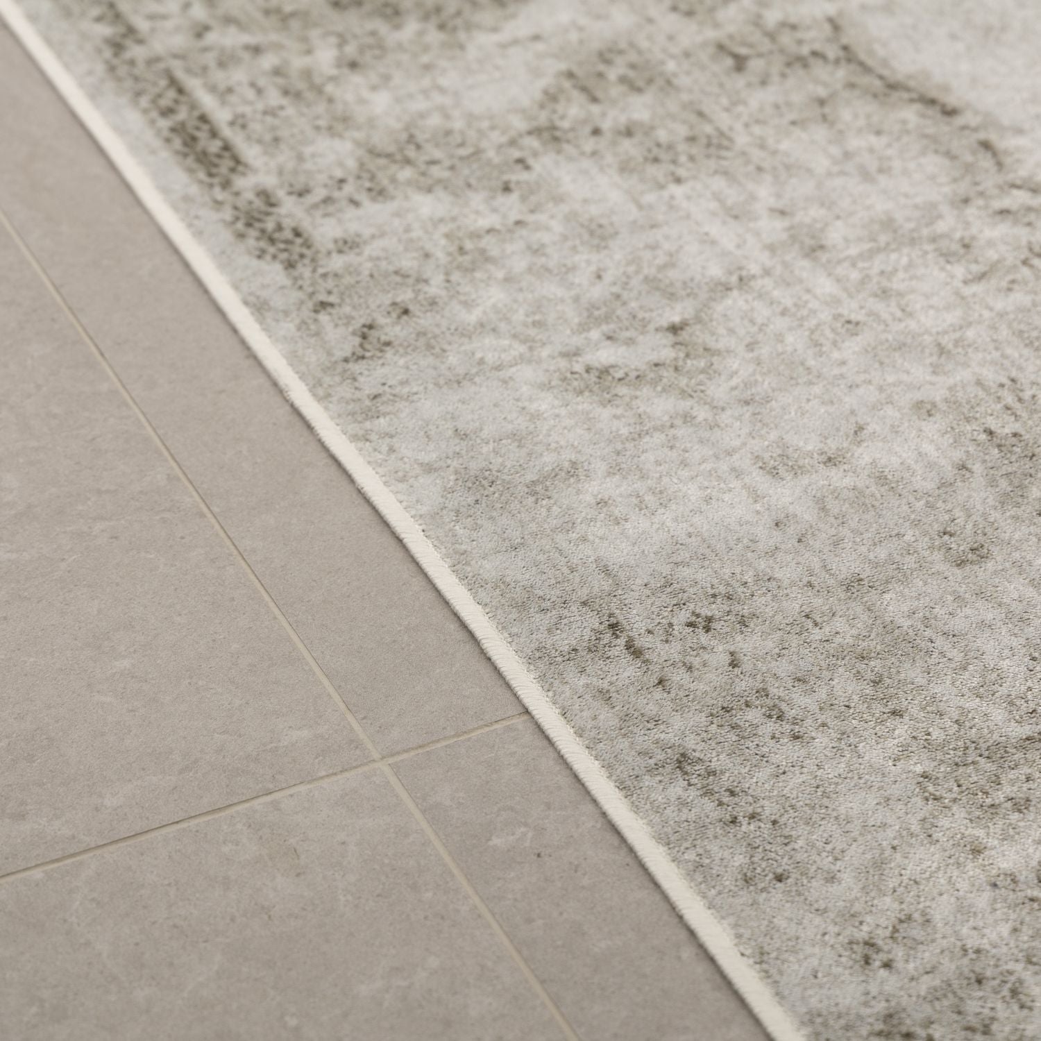 Dun Vloerkleed met Anti-Slip Grijs Laagpolig Tapijt Omid Vintage