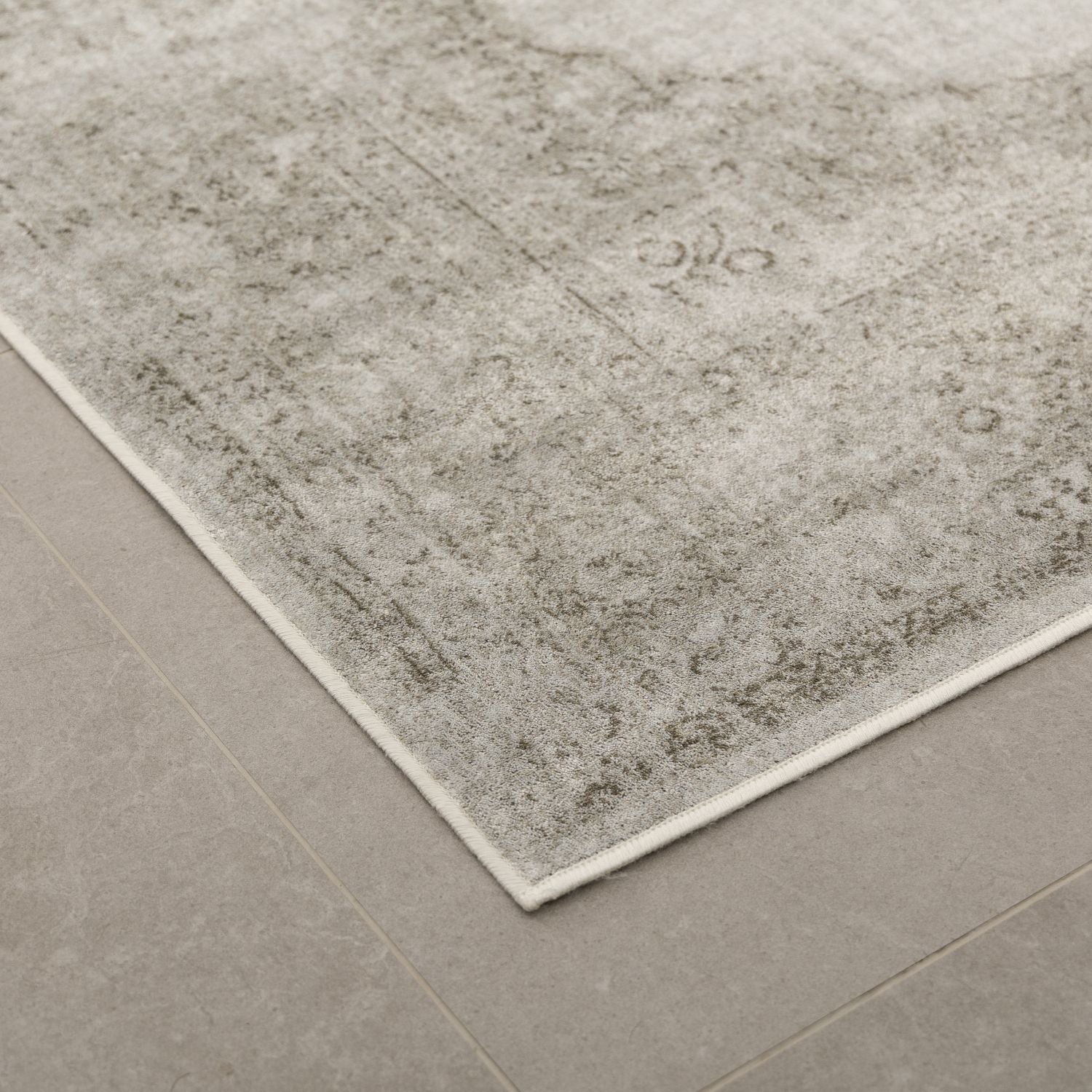 Dun Vloerkleed met Anti-Slip Grijs Laagpolig Tapijt Omid Vintage