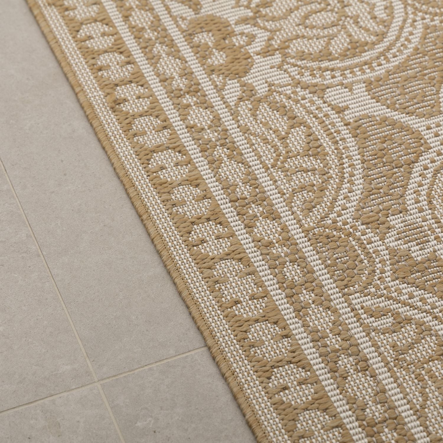Vloerkleed Buiten - Buitenkleed Laagpolig Beige Vloerkleed Omid Outdoor Tapijt