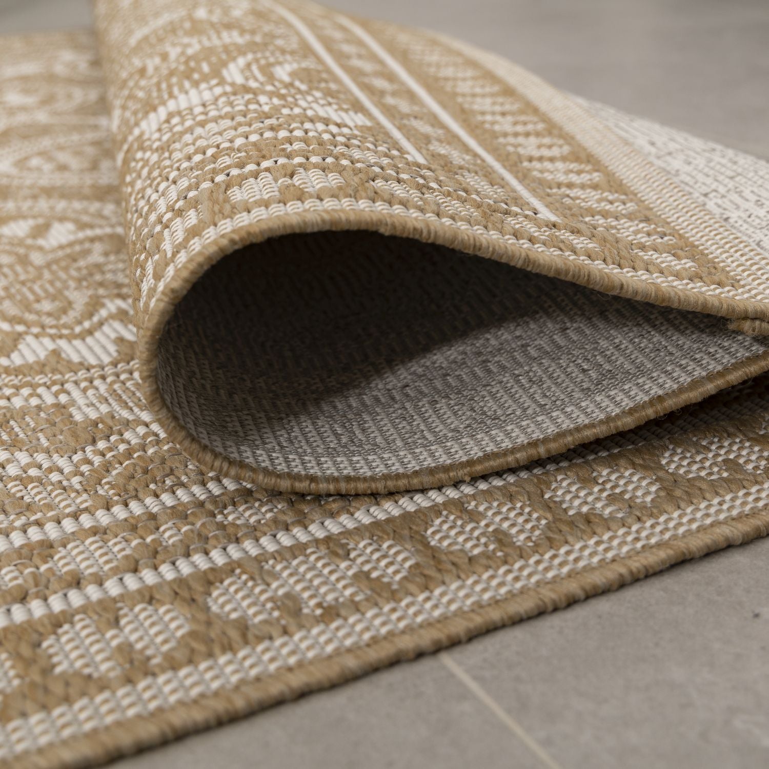Vloerkleed Buiten - Buitenkleed Laagpolig Beige Vloerkleed Omid Outdoor Tapijt