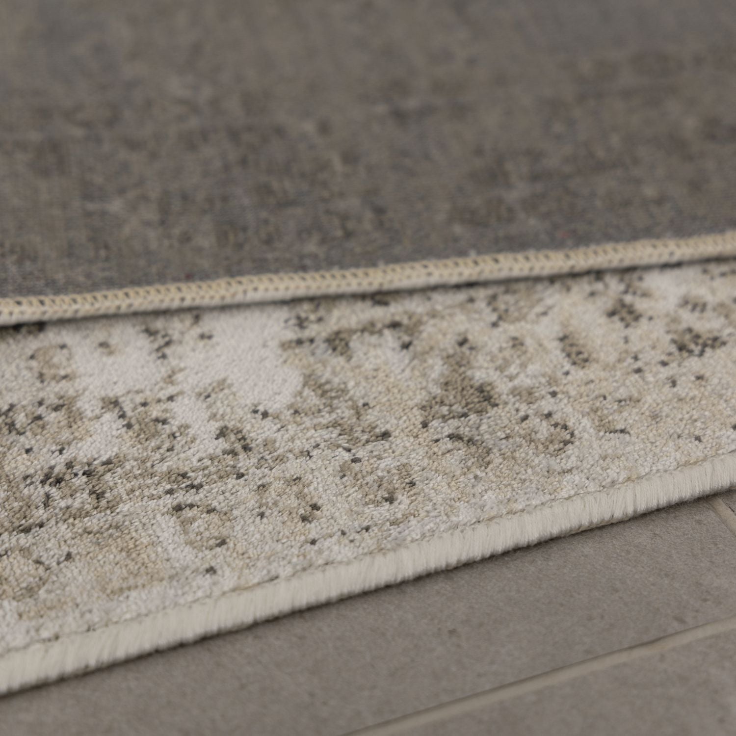 Dun Vloerkleed met Anti-Slip Beige Laagpolig Tapijt Omid Vintage
