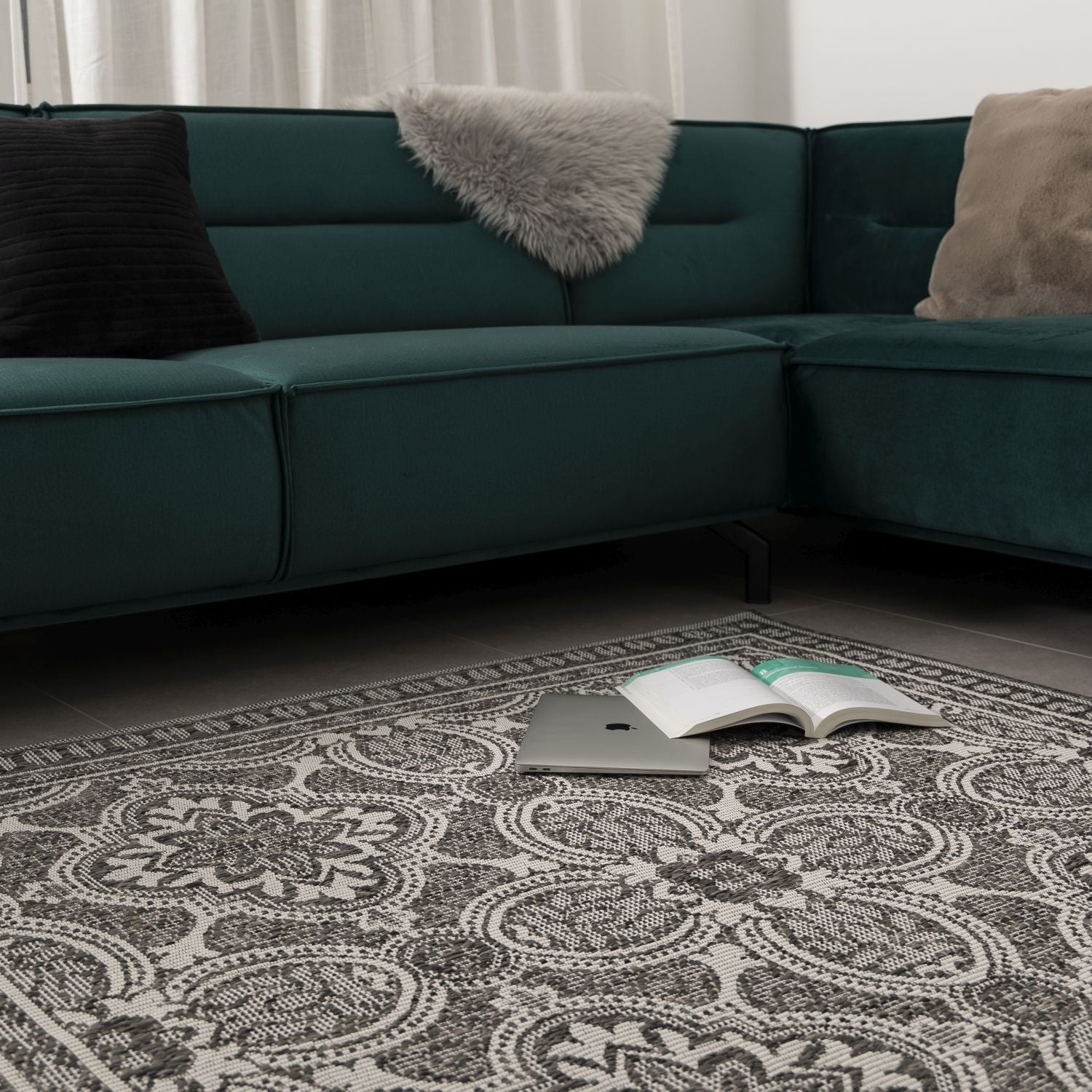 Vloerkleed Buiten - Buitenkleed Laagpolig Grijs Vloerkleed Omid Outdoor Tapijt