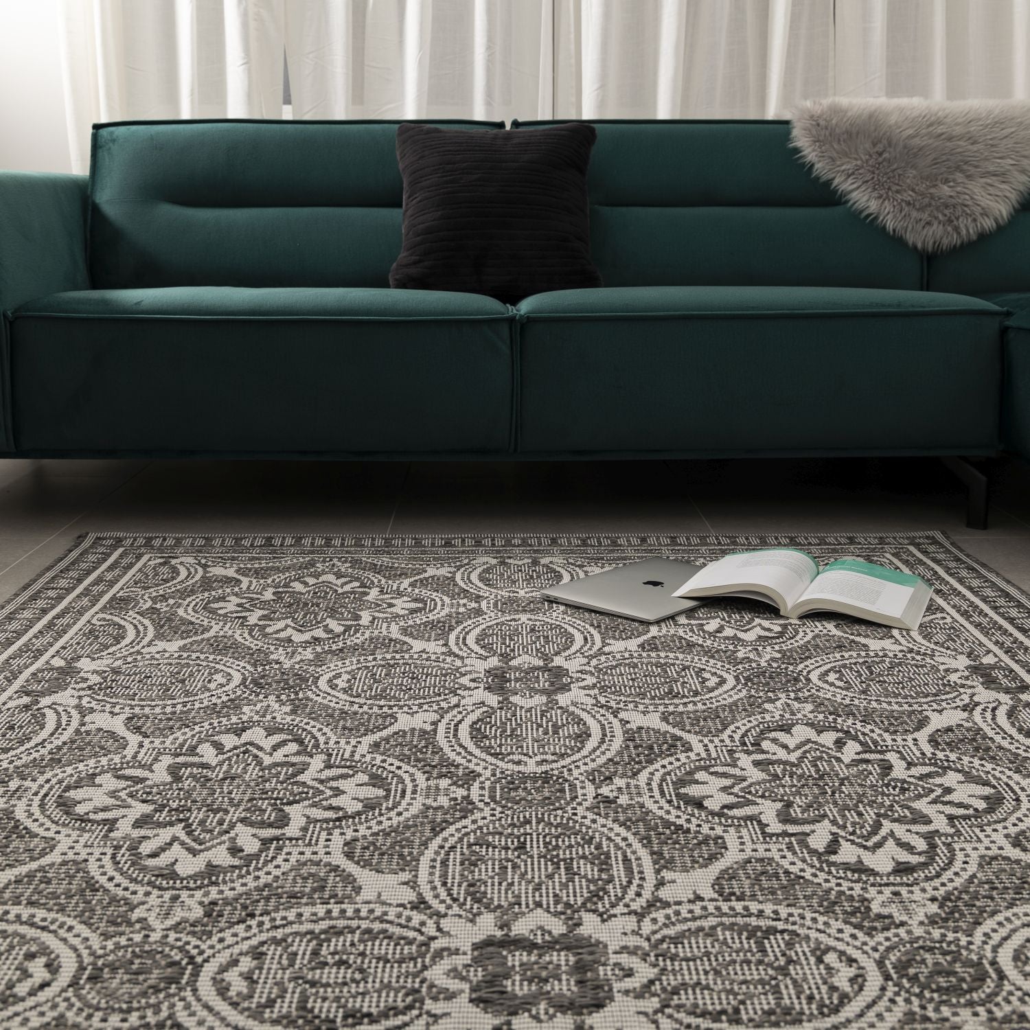 Vloerkleed Buiten - Buitenkleed Laagpolig Grijs Vloerkleed Omid Outdoor Tapijt